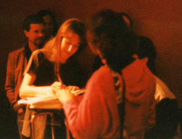 Signing autographs at Tin Angel in Philadelphia - October 1996