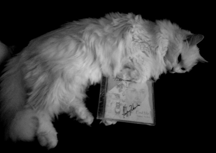 Greta with a Happy Rhodes CD (pal of Antonello and Roberta in Italy)