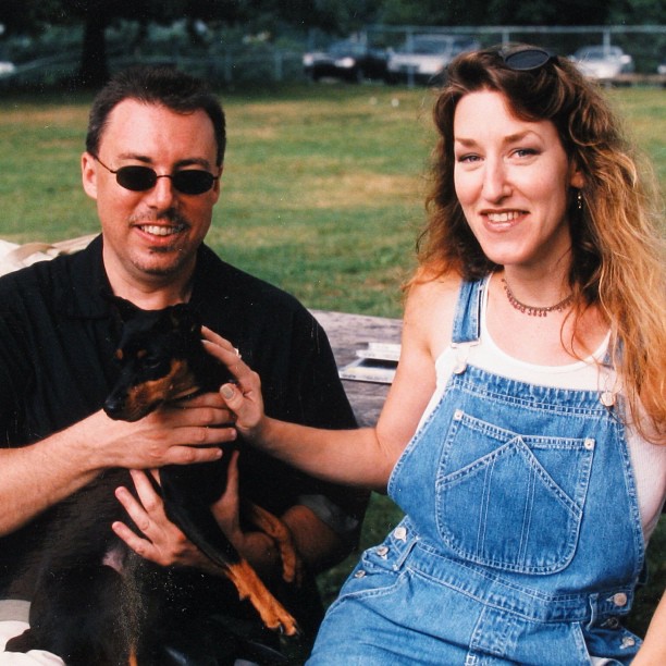 Happy Rhodes with Chuck Stipak & his Min Pin named Happy, New Haven, CT  - Sept. 2, 2000 (Ectofest 2000)