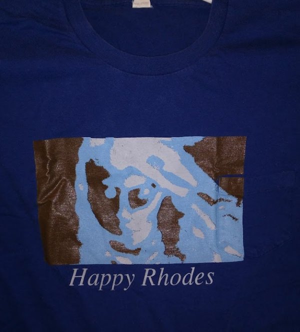 Old ecto t-shirt. Design by Jeff Burka based on Happy's monster on the front of the Ecto cassette/CD.