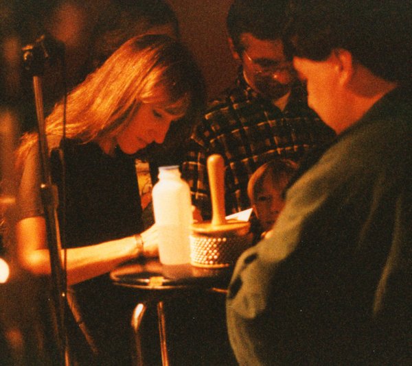 Signing autographs at Tin Angel in Philadelphia - October 1996 (Melissa Matern peeking up)