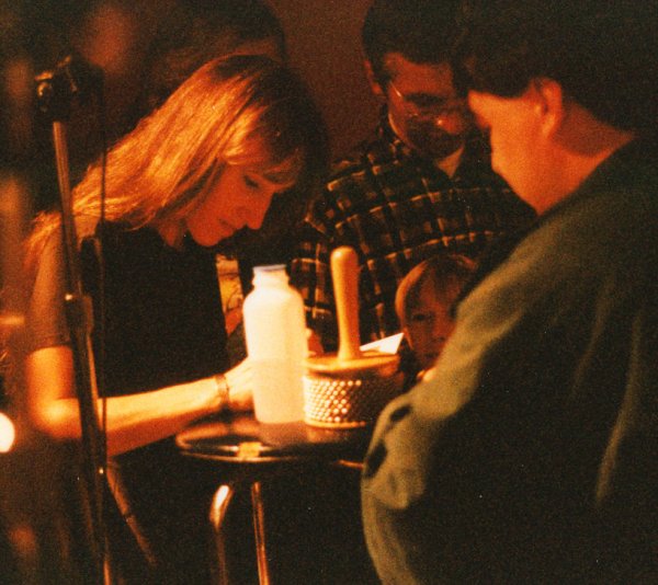 Signing autographs at Tin Angel in Philadelphia - October 1996 (Melissa Matern peeking up)