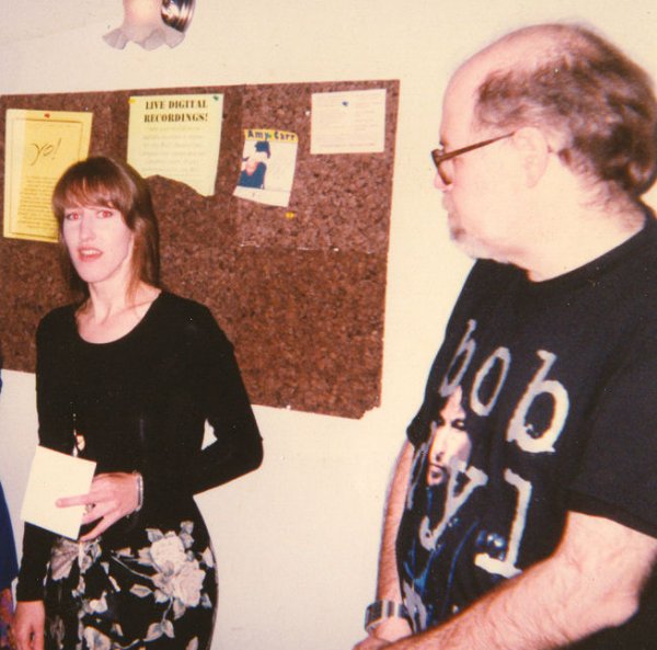 Happy Rhodes with Ed Sciaky - Tin Angel - Philadelphia, PA - May 10, 1996 (Photo by Kerry White)
