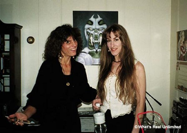 Happy Rhodes with Martha Waterman (& Tirk) - Woodstock, NY - August 1994 (Photo by Matthew Guarnere)