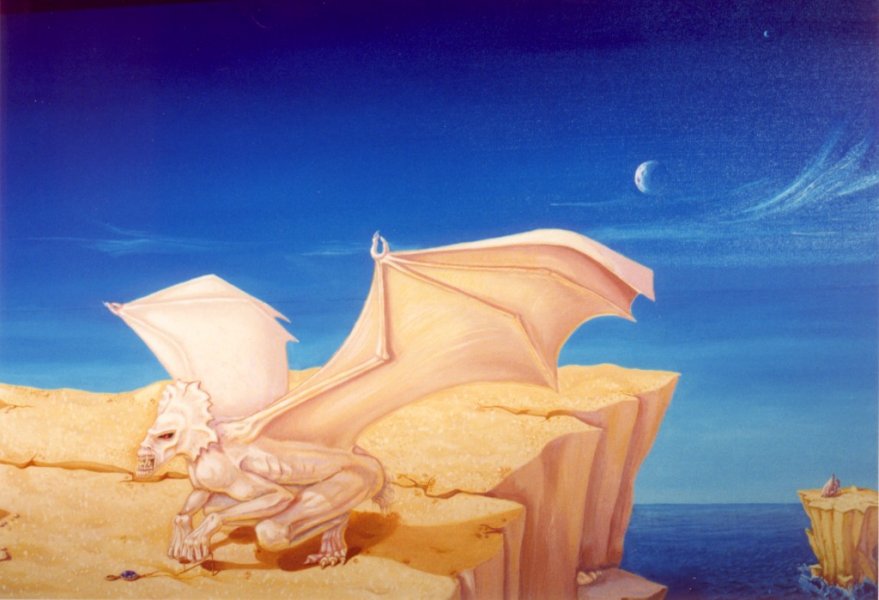 Happy Rhodes painting "Rusty's Goyles"