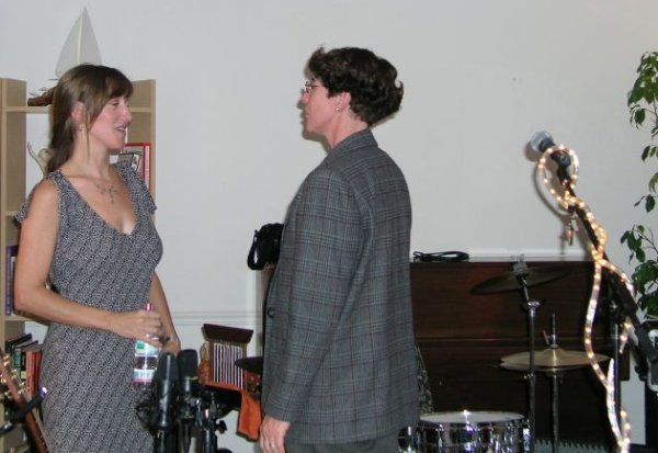 Happy Rhodes with Chip Lueck's mother Sue Lueck - Chip & Jo's House Concert - Kenosha, WI - Nov. 11, 2003