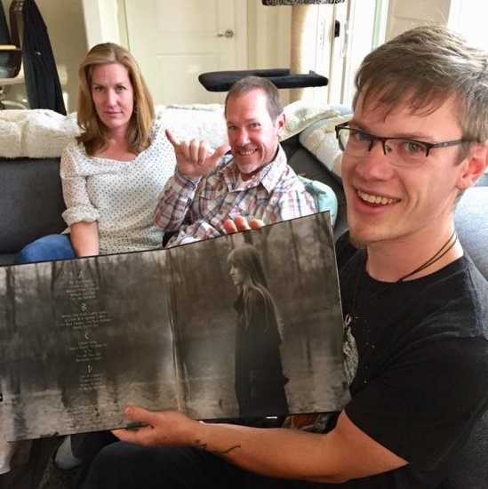 Troy Cavins (holding Ectotrophia), with Jami Cavins (l) and Kelly Cavins (r). Photo courtesy Jennifer Roebuck