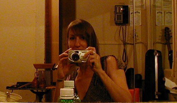Happy Rhodes selfie, backstage at The Bottom Line - New York, NY - July 2, 2003