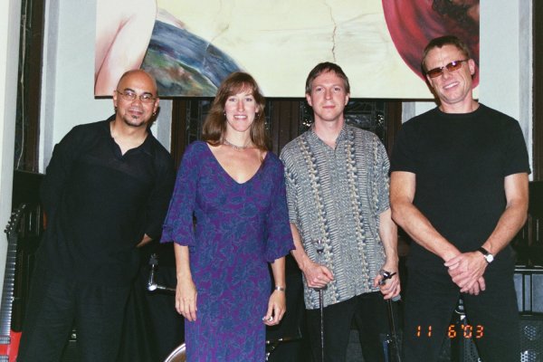 Happy Rhodes with Bon Lozaga, Bob Muller and Hansford Rowe at the 2nd Floor Gallery - Mechanicsburg, PA - Nov. 6, 2003